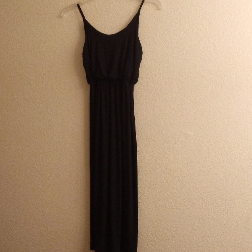 Elegant Matrix Goth Black Maxi Dress